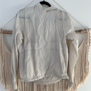 lululemon athletica White Bomber Jacket Lightweight Casual Style